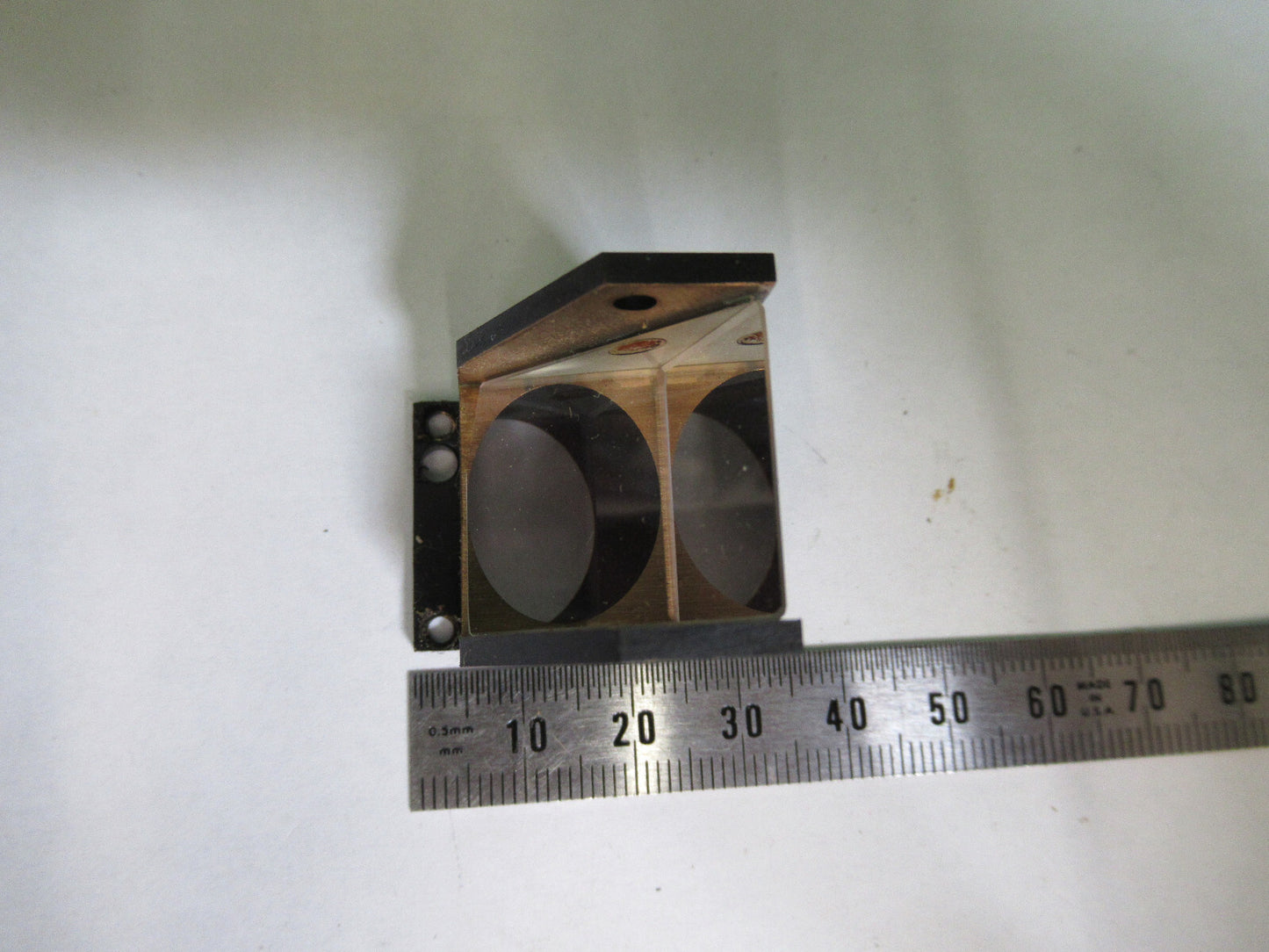 ANTIQUE BAUSCH LOMB PRISM HEAD OPTICS MICROSCOPE PART AS PICTURED S4-B-11