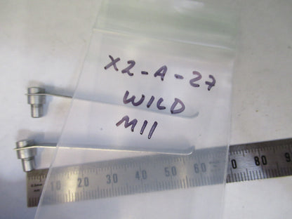 WILD HEERBRUGG SWISS M11 PAIR CLIPS STAGE MICROSCOPE PART AS PICTURED X2-A-27