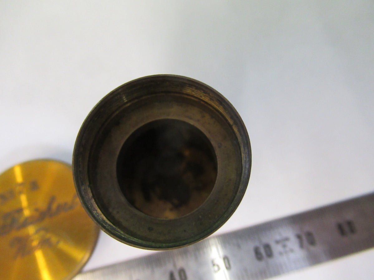ANTIQUE BRASS Reichert Austria RARE EMPTY OBJECTIVE CANISTER AS PICTURED &5-b-15
