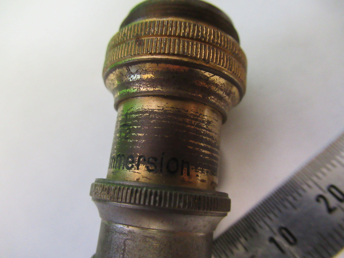 DB of UK ANTIQUE BRASS OBJECTIVE MICROSCOPE PART AS PICTURED X6-A-92