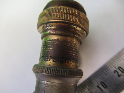 DB of UK ANTIQUE BRASS OBJECTIVE MICROSCOPE PART AS PICTURED X6-A-92