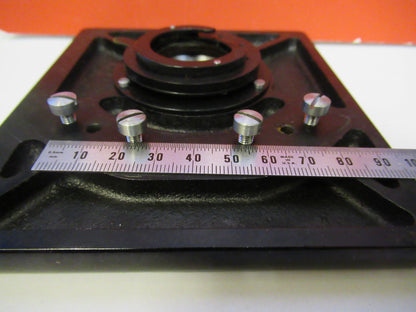 ANTIQUE BAUSCH LOMB METAL STAGE TABLE MICROSCOPE PART OPTICS AS PICTURED X3-B-77