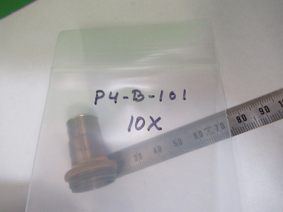 ANTIQUE BRASS SPENCER 10X OBJECTIVE LENS MICROSCOPE PART AS PIC &P4-B-101