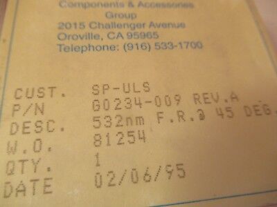 OPTICAL SPECTRA PHYSICS 532nm LENS LASER OPTICS AS PICTURED &FT-4-94