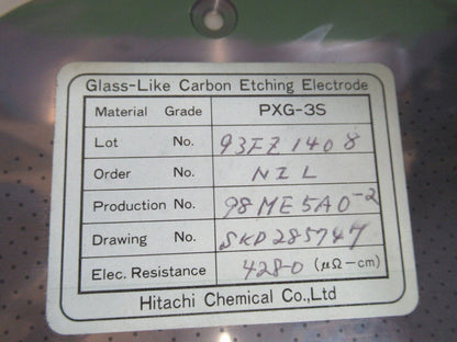 HITACHI GLASS LIKE CARBON ELECTRODE ETCHING PERFORATED PICTURED &H3-A-68