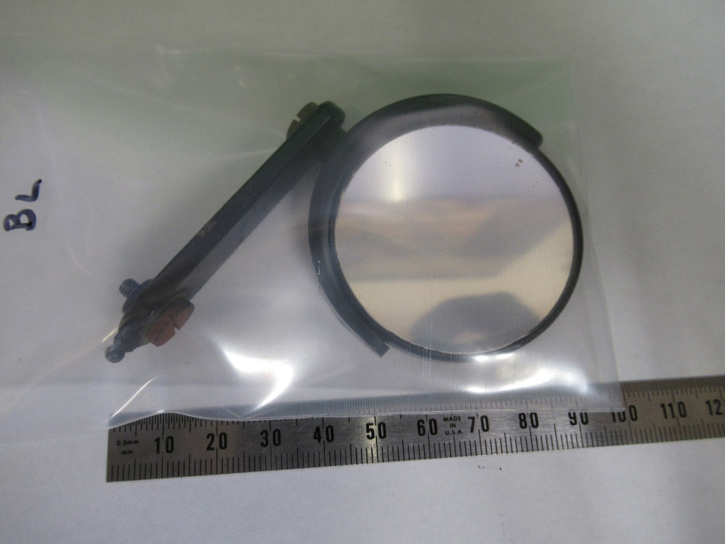 ANTIQUE BRASS MOUNTED MIRROR BAUSCH LOMB MICROSCOPE PART AS PICTURED X3-B-14