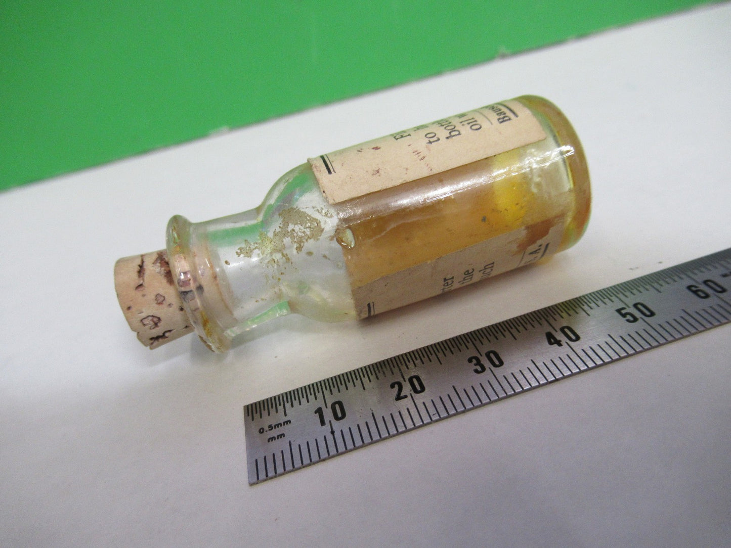 ANTIQUE CEDAR OIL FLASK BAUSCH LOMB MICROSCOPE PART AS PICTURED X3-B-105