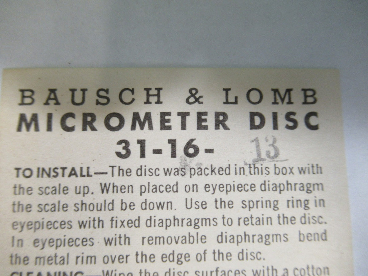 BAUSCH LOMB RETICLE GRID OPTICS MICROSCOPE PART AS PICTURED T5-A-121