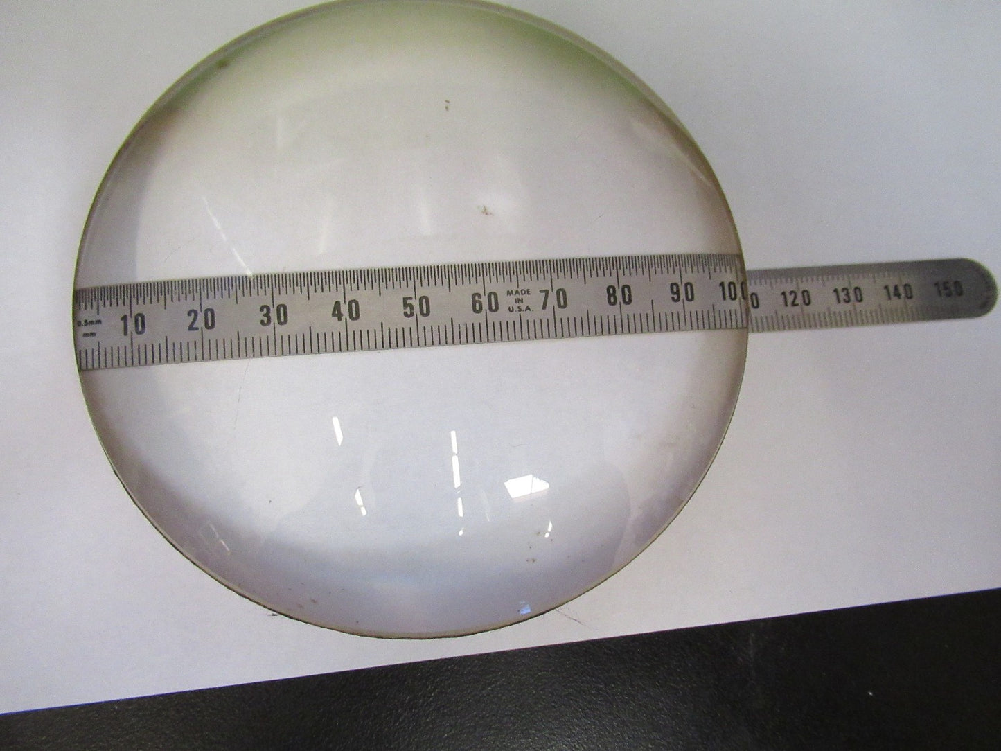 HUGE OPTICAL PLANO CONVEX THICK GLASS MIL SPEC OPTICS AS PICTURED V3-A-05