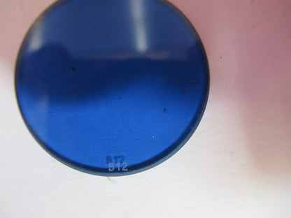 OPTICAL GLASS ZEISS BLUE FILTER MICROSCOPE PART OPTICS AS PICTURED Y5-A-53