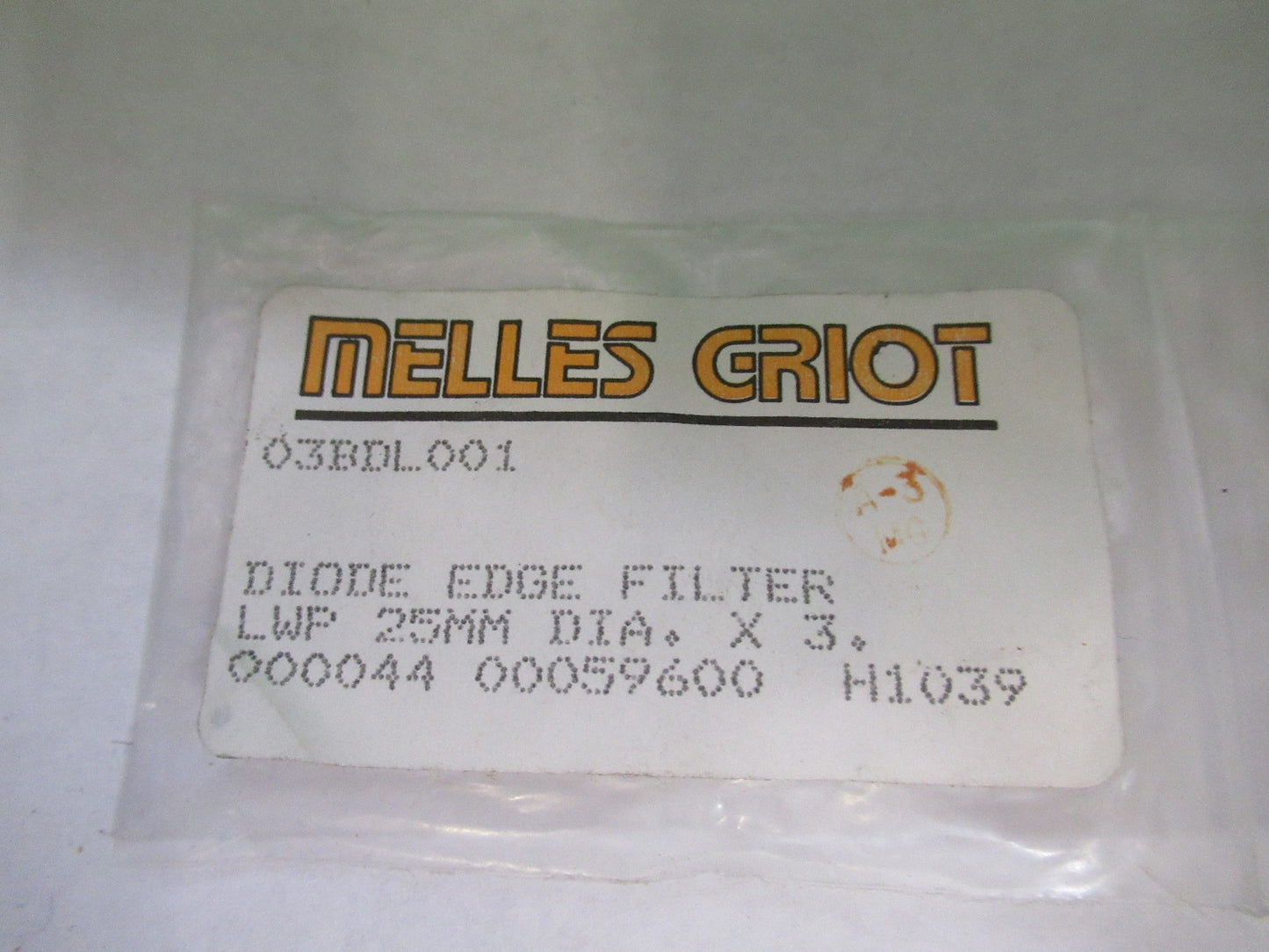 OPTICAL COATED DIODE EDGE FLAT LASER OPTICS NICE AS PICTURED U8-A-112