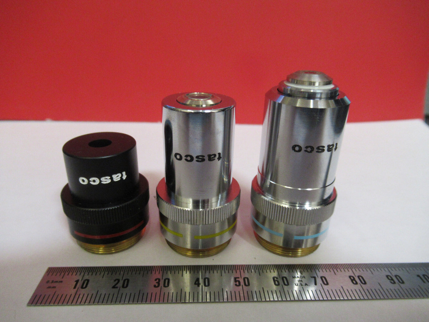 LOT TASCO OBJECTIVES 4X 10X 40X OPTICS MICROSCOPE PART AS PICTURED  T7-A-05