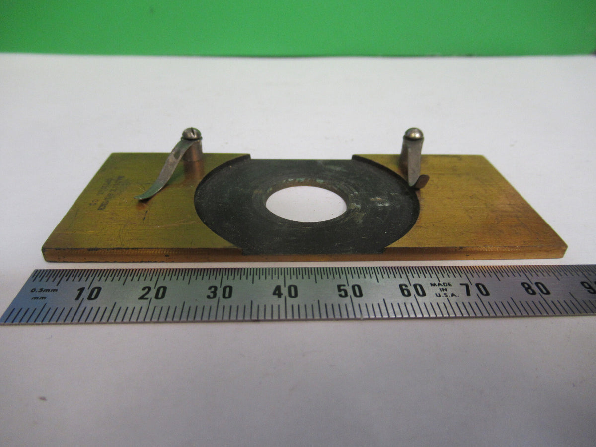 Antique Brass Bausch & Lomb Rare Stage Plate Microscope Part