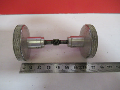ANTIQUE BAUSCH LOMB SET OF KNOBS GEAR STAGE MICROSCOPE PART AS PICTURED V7-A-46
