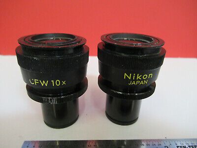 PAIR NIKON CFW 10X JAPAN EYEPIECE MICROSCOPE PART AS PICTURED &B6-A-40