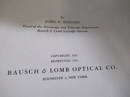 ANTIQUE BAUSCH LOMB 1952 manual theory MICROSCOPE PART AS PICTURED 7-ft-04