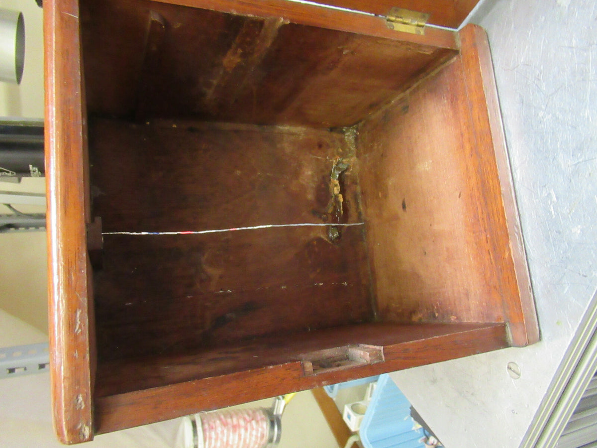 Antique Powell UK empty Wood Case Old British Microscope Part
