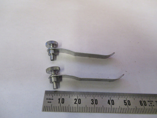 Nikon Japan Pair Clips Stage Microscope Part