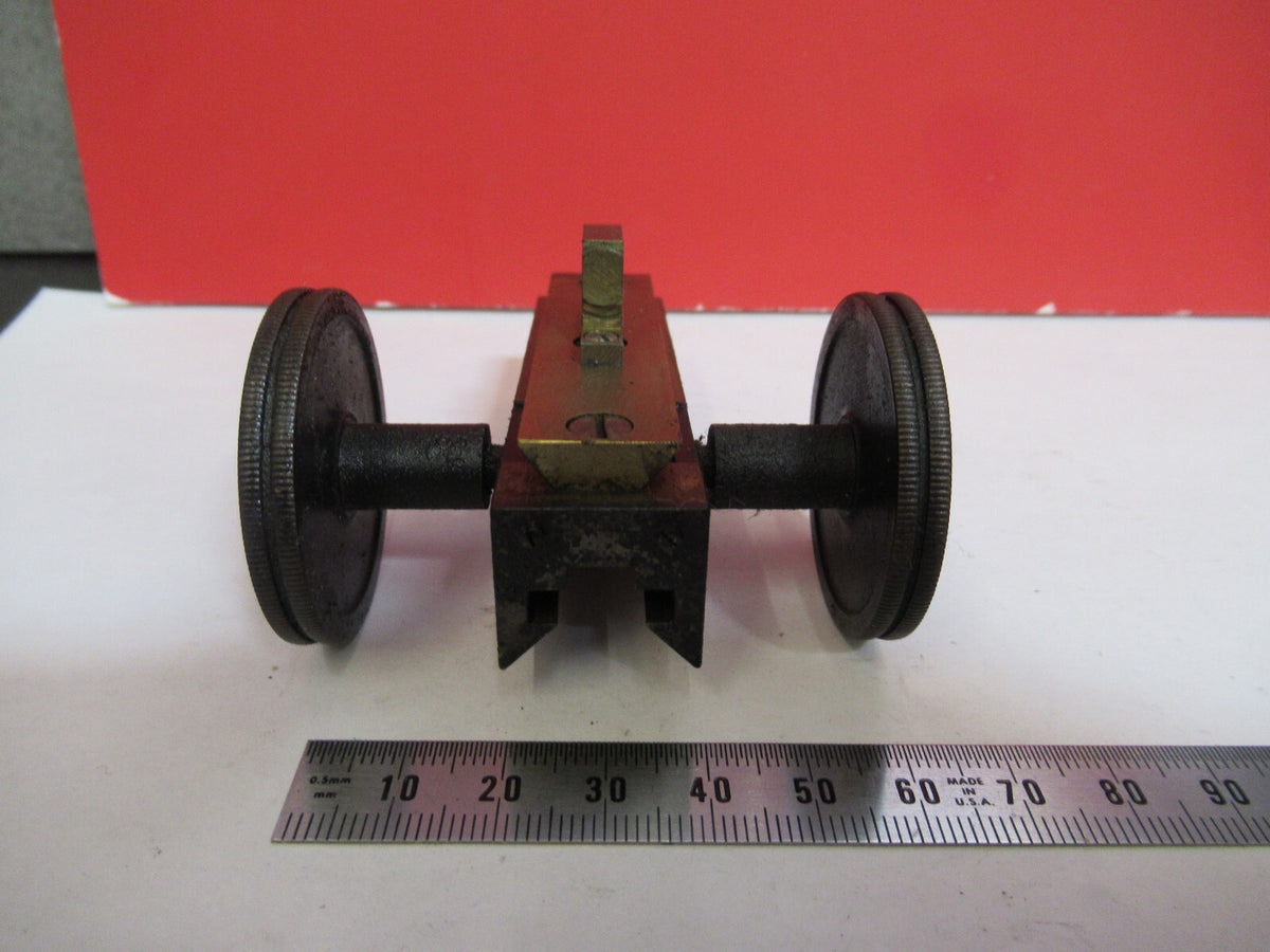 ANTIQUE BRASS SPENCER STAGE MICROMETER KNOBS MICROSCOPE PART AS PICTURED S3-B-18