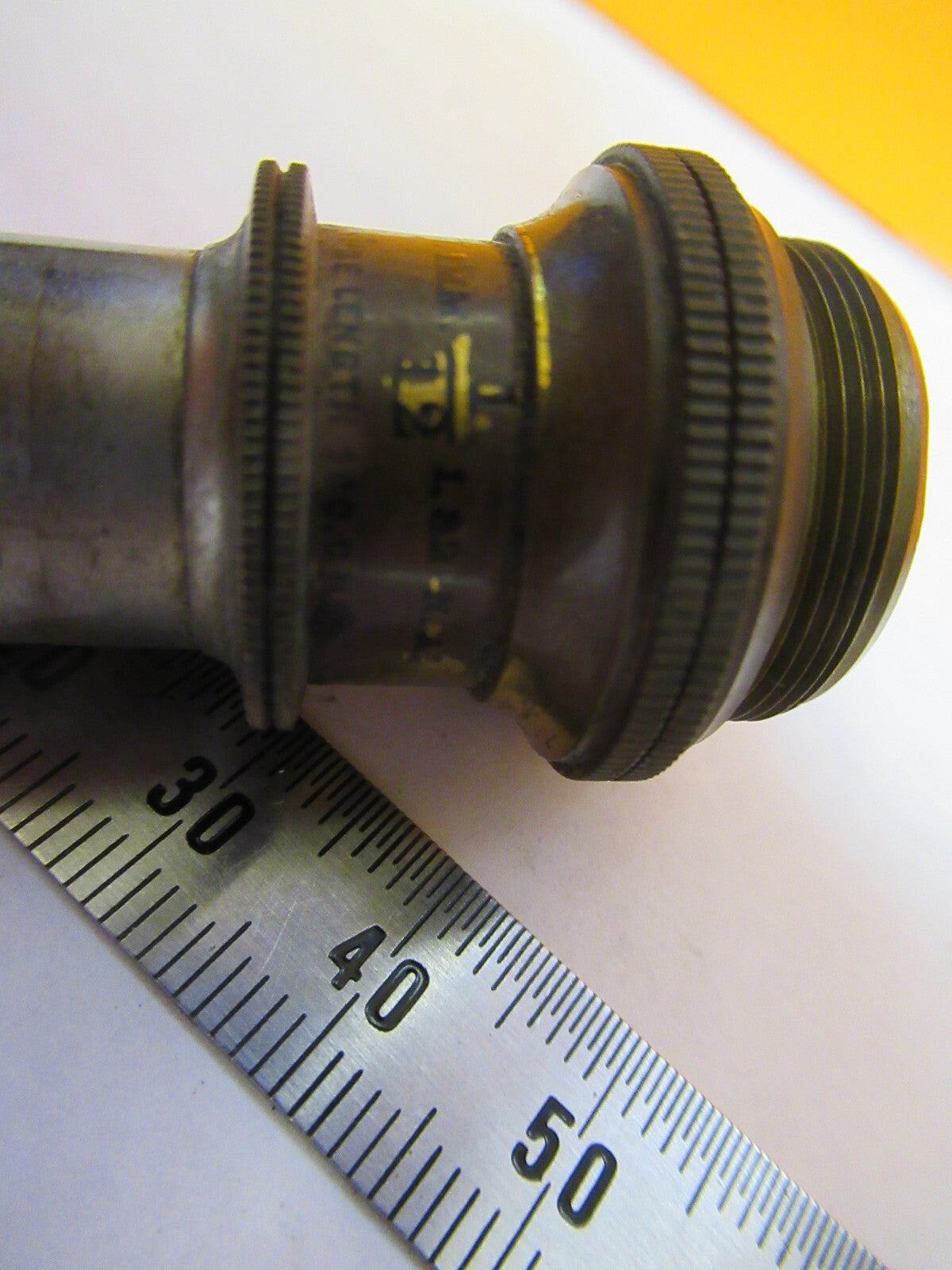 ANTIQUE BRASS BAUSCH LOMB OBJECTIVE 1/12 MICROSCOPE PART AS PICTURED Y3-A-46