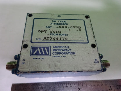 ATTENUATOR FREQUENCY RF PIN DIODE ATTENUATOR AGT-2000 MICROWAVE AS IS #7B-A-02