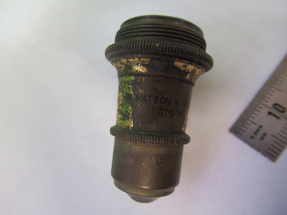 WATSON LONDON ANTIQUE BRASS OBJECTIVE MICROSCOPE PART AS PICTURED X6-A-91