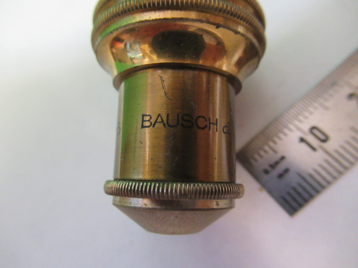 ANTIQUE BRASS BAUSCH LOMB LENS 10X OBJECTIVE MICROSCOPE PART AS PICTURED V1-A-11