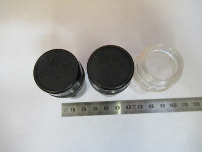 ANTIQUE LOT EMPTY OBJECTIVE CANISTERS MICROSCOPE PART AS PICTURED &H1-B-26