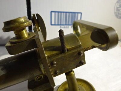 ANTIQUE 1880's BRASS MATTHEWS LONDON FRAME TABLE MICROSCOPE PART AS IS &96-02