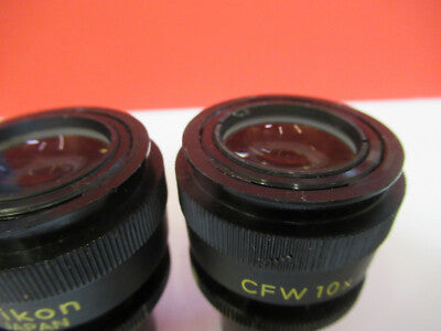 PAIR NIKON CFW 10X JAPAN EYEPIECE MICROSCOPE PART AS PICTURED &B6-A-40