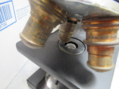 FOR PARTS OR REPAIR ANTIQUE SPENCER MICROSCOPE BAUSCH OBJECTIVES circa 1890 LOB