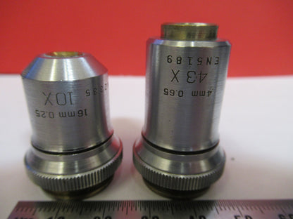 LOT BAUSCH LOMB OBJECTIVES 10X 43X OPTICS MICROSCOPE PART AS PICTURED  T7-A-06