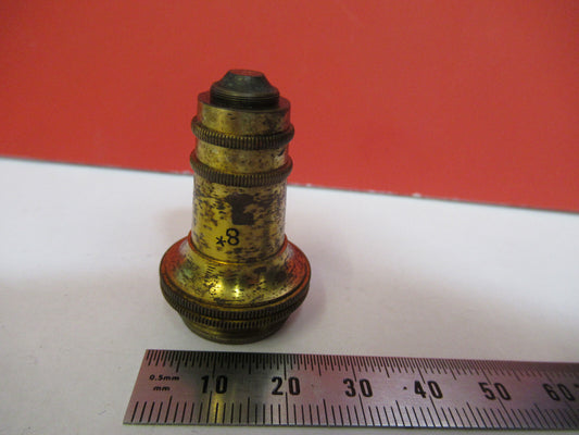 Antique Brass Koristka Italy Objective 8 Microscope Part