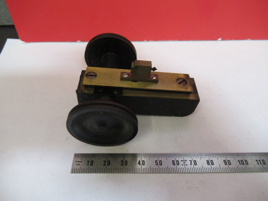 Antique Brass Spencer Lens Co. Stage Micrometer Knobs Microscope Part