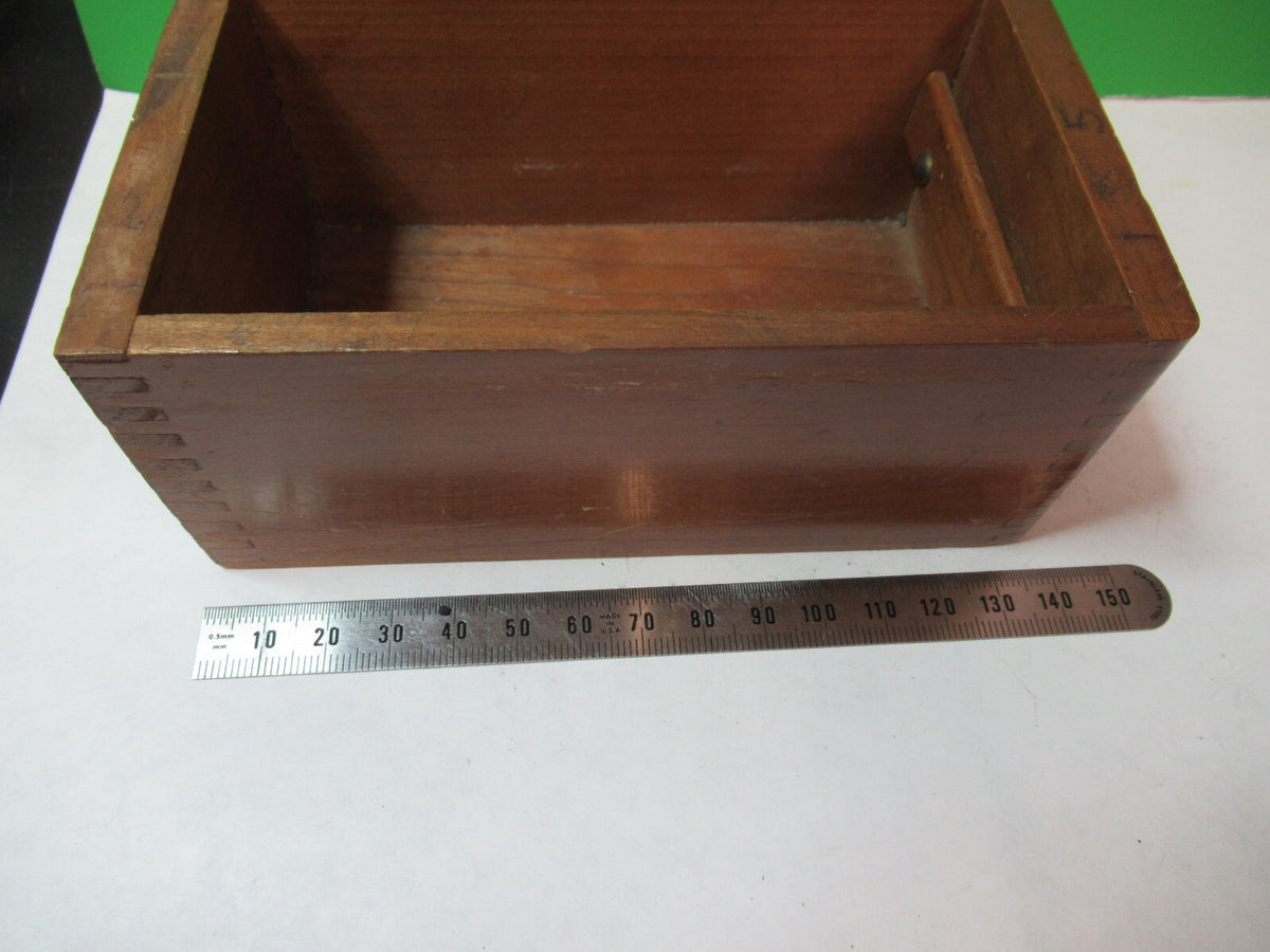ANTIQUE BAUSCH LOMB MINI WOOD BOX DRAWER MICROSCOPE PART AS PICTURED  X2-A-86