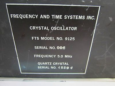 SPACE GRADE QUARTZ OSCILLATOR FTS 5 MHz FREQUENCY STANDARD VERY RARE BIN#8Z