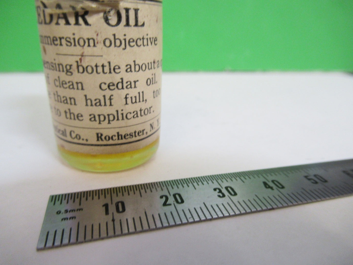 ANTIQUE CEDAR OIL FLASK BAUSCH LOMB MICROSCOPE PART AS PICTURED X3-B-105