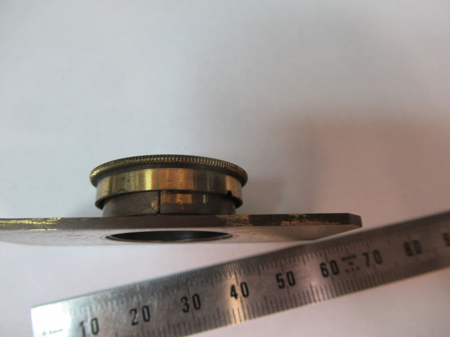 ANTIQUE BRASS STAGE COMPRESSORIUM UK LONDON MICROSCOPE PART AS PIC A5-B-05