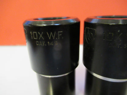 PAIR AO AMERICAN OPTICS 10X EYEPIECE CAT 146 MICROSCOPE PART AS PICTURED Q4-A-12