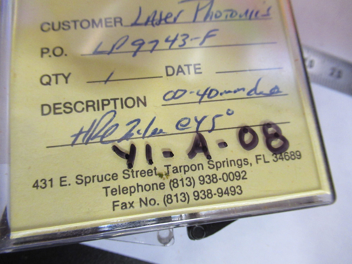 OPTICAL ex-NASA COATED LENS PRO LASER OPTICS AS PICTURED Y1-A-08