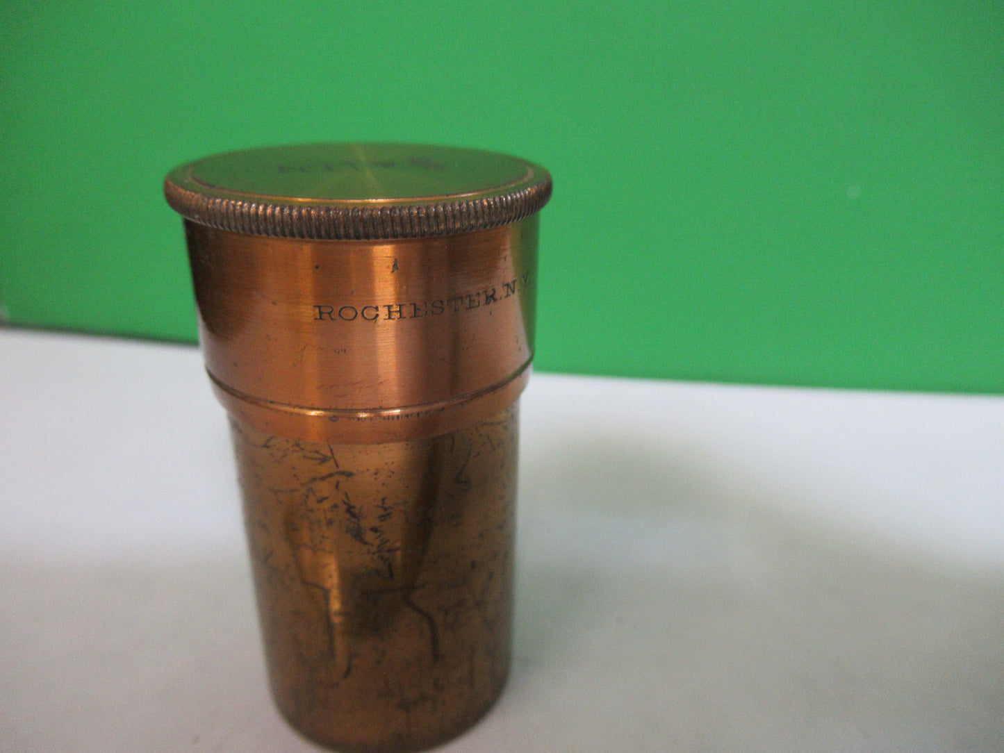 EMPTY ANTIQUE BRASS OBJECTIVE CAN GUNDLACH MICROSCOPE AS PICTURED G7-A-11
