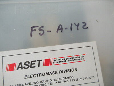 COLLECTABLE PHOTOMASK ASET MICRO ELECTRONIC COMPONENTS RARE AS PIC &F5-A-142