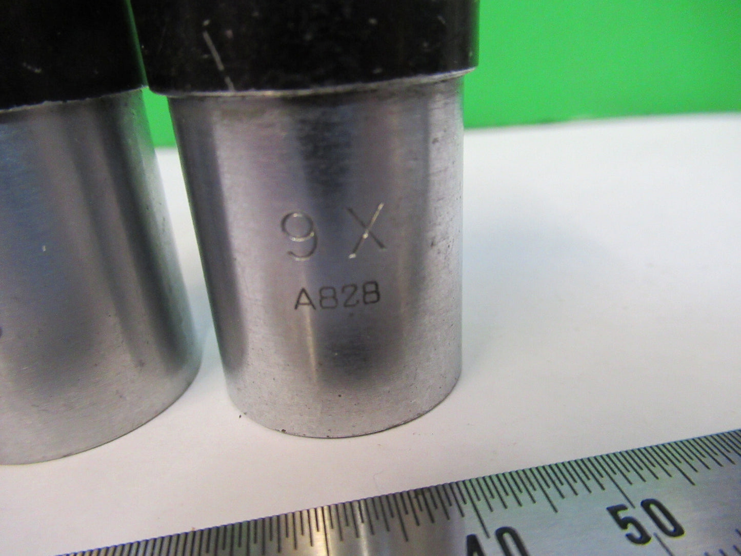 Antique American Optical Co. Spencer Lens Co. Pair Eyepieces 9X Optic Microscope Part