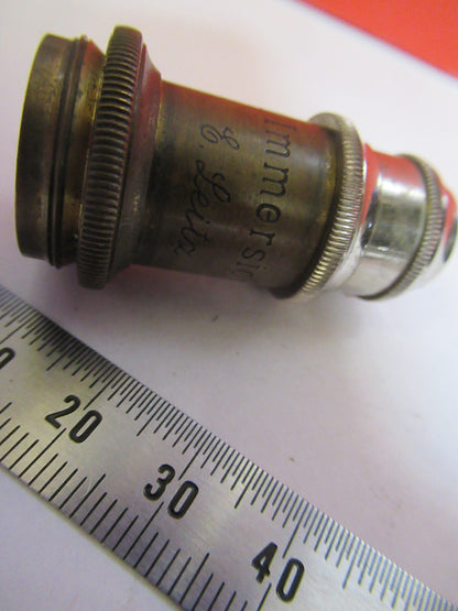 ANTIQUE BRASS ERNST LEITZ IMMERSION OBJECTIVE MICROSCOPE AS PICTURED &F8-A-79
