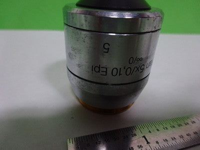 MICROSCOPE PART POLYVAR REICHERT OBJECTIVE 5X EPI OPTICS AS IS #AF-E-11