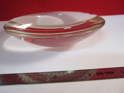 OPTICAL LARGE PLANO CONVEX LENS YELLOW TINT chipped edge LASER OPTICS BIN#D8-02