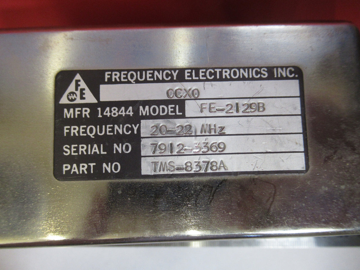 FREQUENCY ELECTRONICS QUARTZ OSCILLATOR FREQUENCY 20-22 MHz AS PICTURED G4-A-31