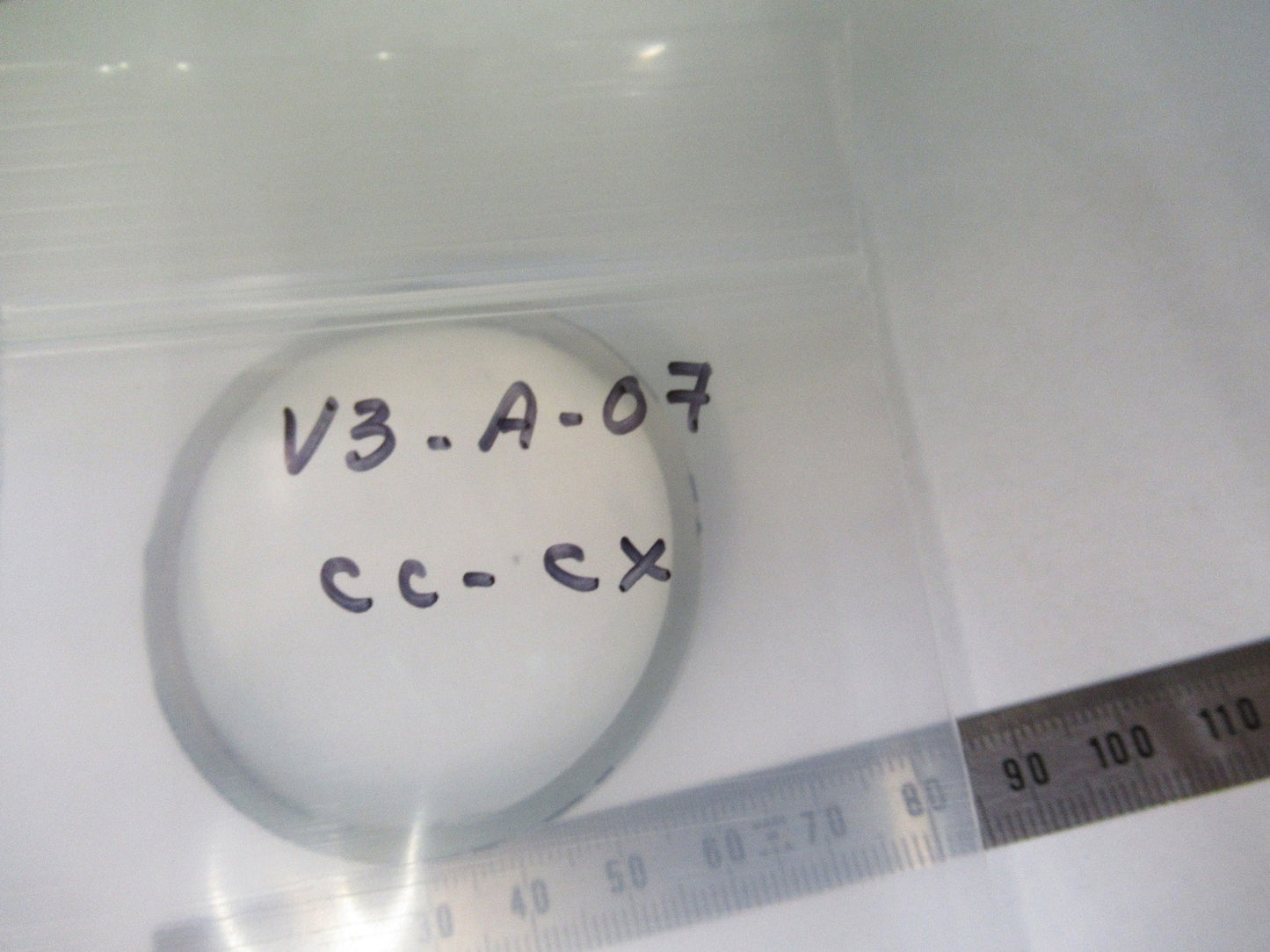OPTICAL CONVEX CONCAVE LENS THICK GLASS MIL SPEC OPTICS AS PICTURED V3-A-07