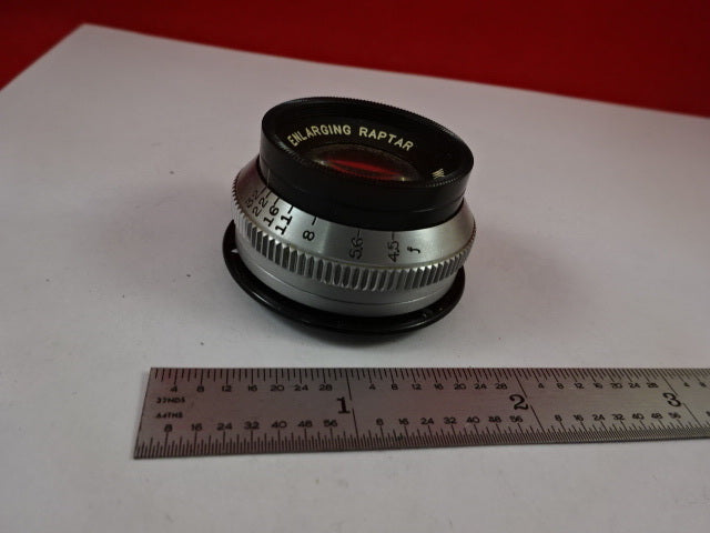 Optical Enlarging Wollensak Lens Raptar 90 mm Iris Diaphragm Optics