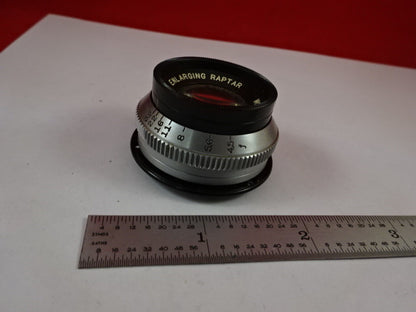 Optical Enlarging Wollensak Lens Raptar 90 mm Iris Diaphragm Optics